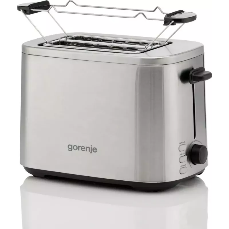 Tostadora Gorenje T800DS – tostadora de acero inoxidable de 2 ranuras, modelo doméstico compacto