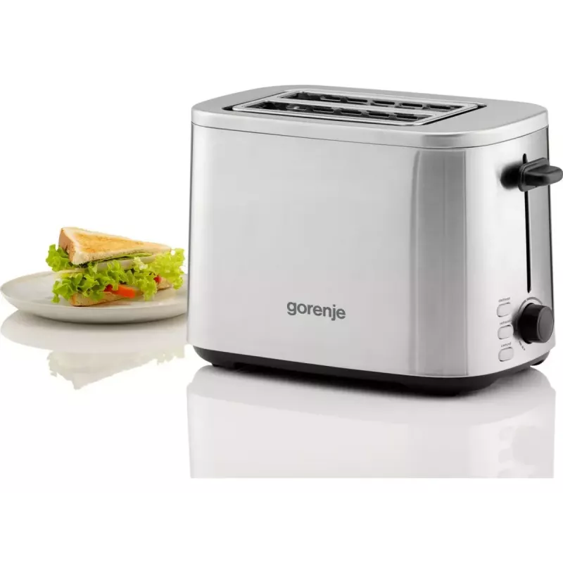 Tostadora Gorenje T800DS – tostadora de acero inoxidable de 2 ranuras, modelo doméstico compacto