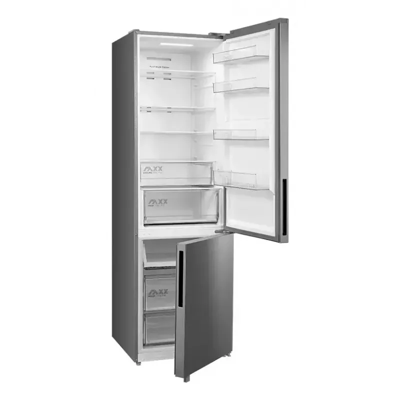 Combinado frigorífico-congelador independiente Midea MDRB600MME46, 443 L totales, 313 L frigorífico (No Frost), 130 L congelador, clase E, acero inoxidable