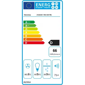 Campana extractora integrable Electrolux LFU215X, acero inoxidable, 498×132–510 mm, 3 velocidades, 272 m³/h, filtro antigrasa de aluminio