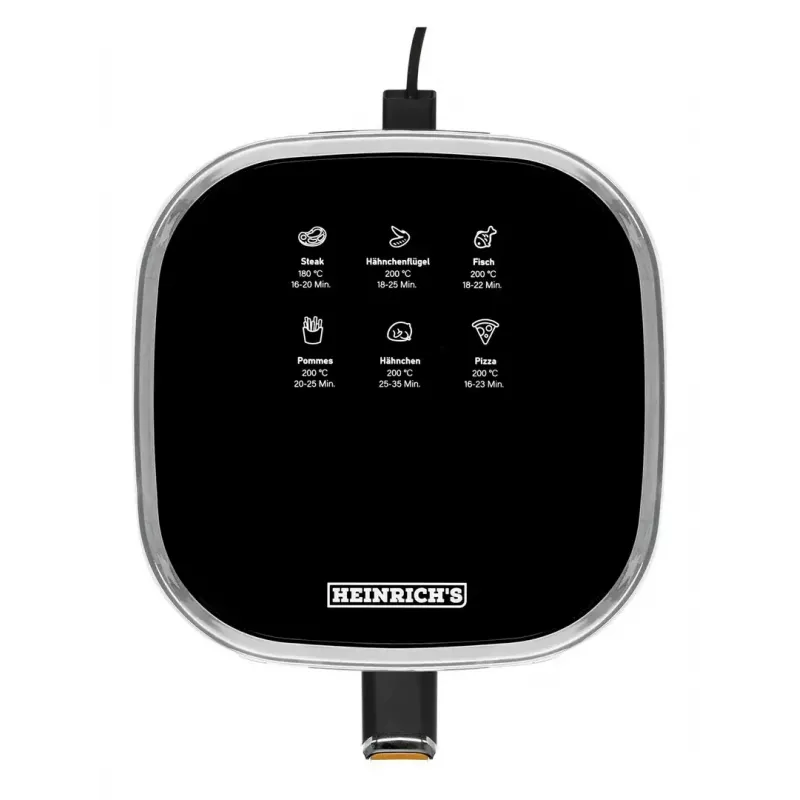 Freidora de aire HEINRICH'S HFR 8216, capacidad 5,0 l, 1450 W, amarilla