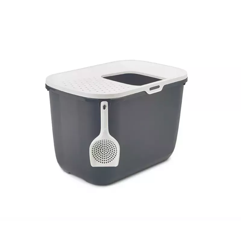 Savic Hop bandeja sanitaria para gatos, antracita/blanca, 58,5 x 39 x 39,5 cm