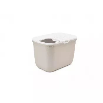 Arenero con entrada superior Savic Hop In, plástico, beige/blanco, 585×390×395 mm