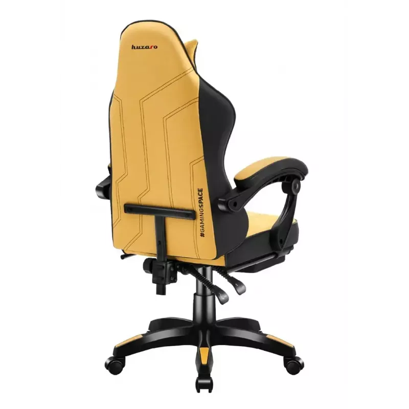 Huzaro Force 3.7 silla gaming, ergonómica, hasta 150 kg, con reposapiés y cojines, amarilla