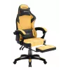 Huzaro Force 3.7 silla gaming, ergonómica, hasta 150 kg, con reposapiés y cojines, amarilla