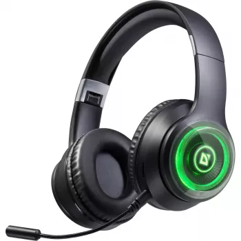 Auriculares DEFENDER FreeMotion B400 — con cable e inalámbricos, USB-C, AUX, auriculares supraaurales cerrados, 20–20000 Hz, 118 dB, retroiluminación LED, negro