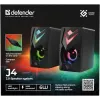 Altavoces para PC DEFENDER J4 2.0 6W LED USB, 3,5 mm, 90–20000 Hz, negro