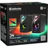 Altavoces para PC DEFENDER J4 2.0 6W LED USB, 3,5 mm, 90–20000 Hz, negro