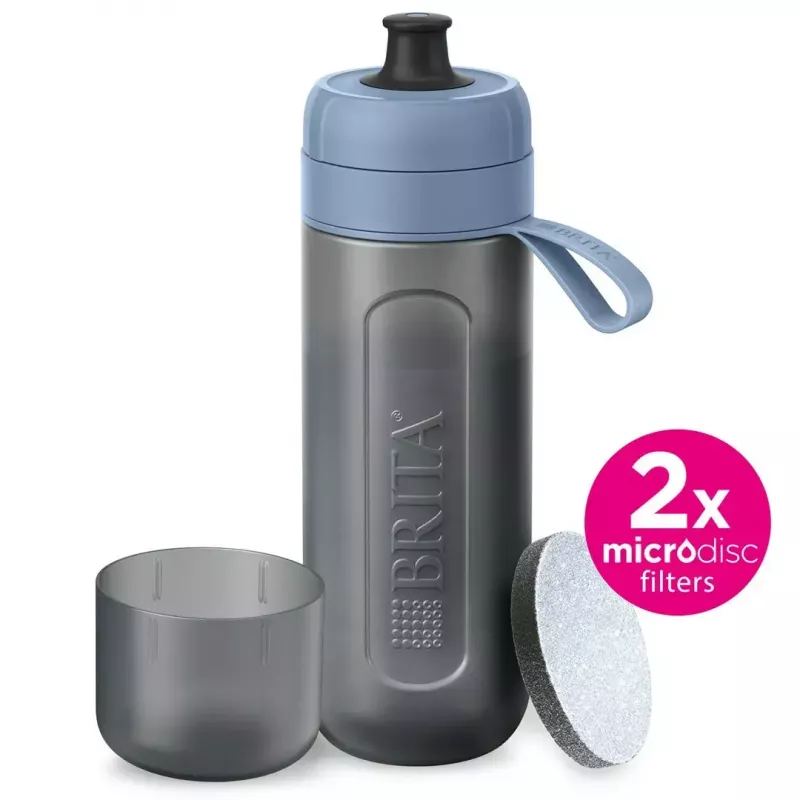 BRITA Active 1052250 botella filtrante con 2 discos de filtro, azul pastel