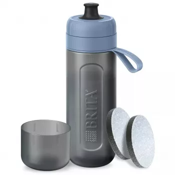 Botella con filtro BRITA Active 600 ml azul pastel con 2 filtros MicroDisc, plástico, sin BPA, 233 mm