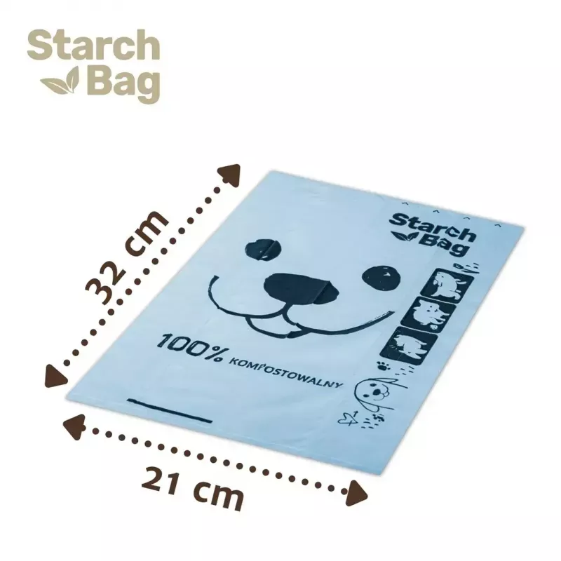 Bolsas para excrementos Starch Bag STARCHBAG BIO negras 8×15 uds. bolsas de fibra vegetal compostables para residuos de gatos