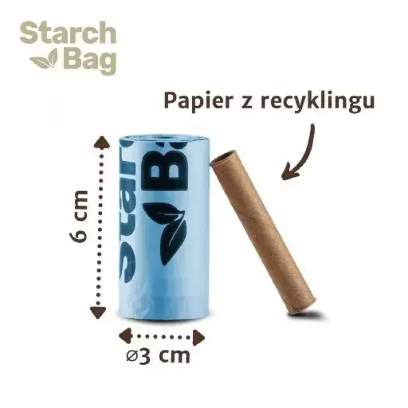 Bolsas para excrementos Starch Bag STARCHBAG BIO negras 8×15 uds. bolsas de fibra vegetal compostables para residuos de gatos