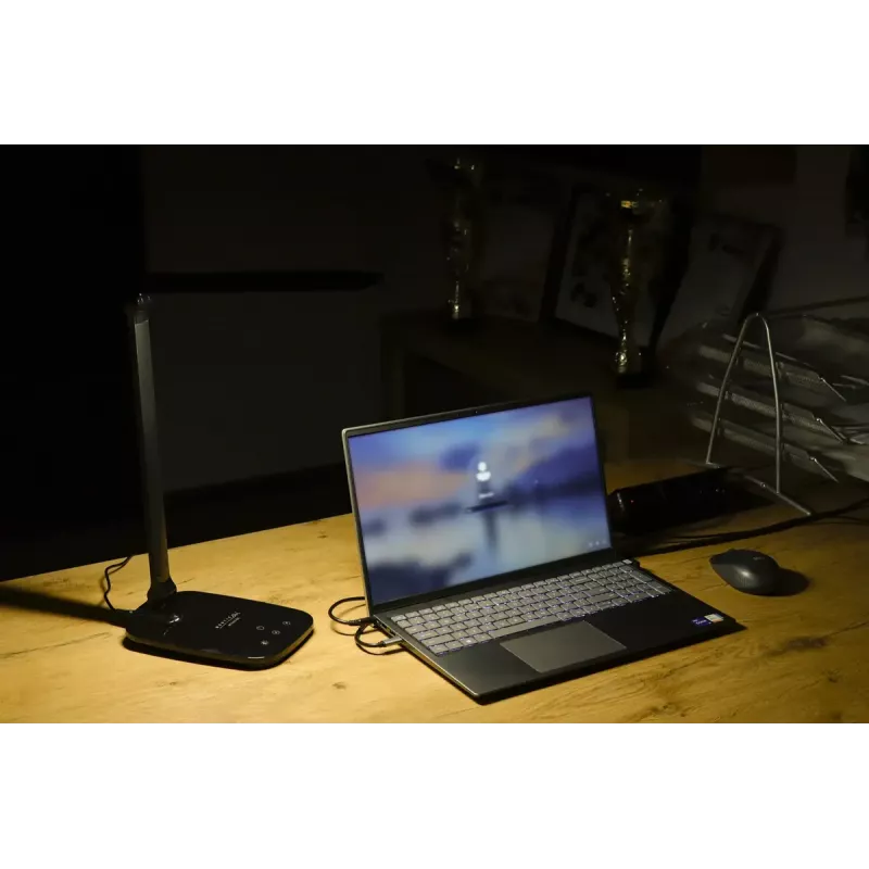 Montis MT042-BK lámpara de escritorio LED, negra, 5,7 W, 230 V + USB