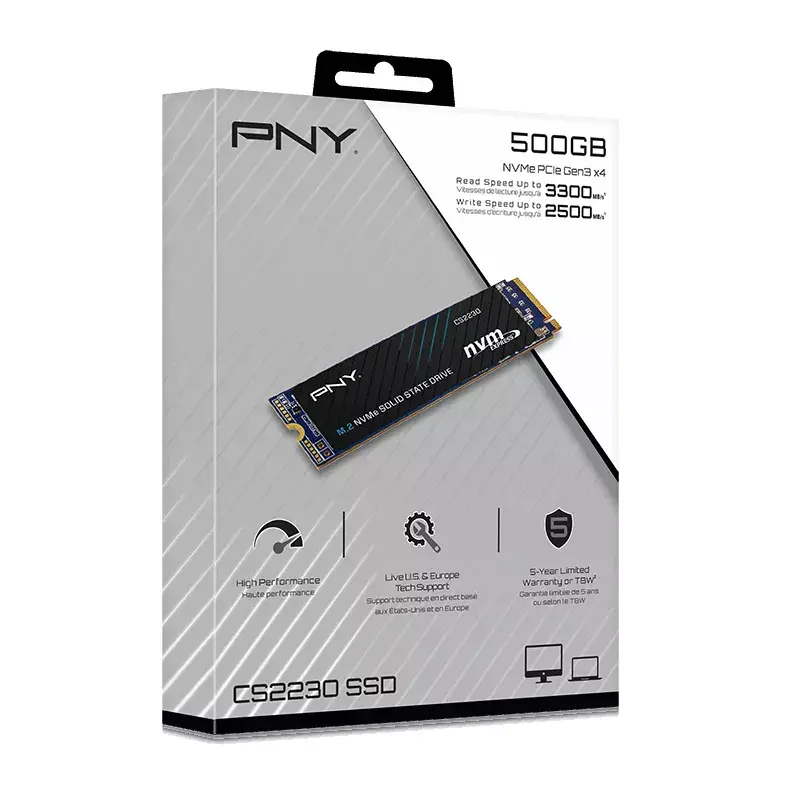 Unidad SSD PNY 500 GB M.2 2280 PCI-E x4 Gen3 NVMe M280CS2230-500-RB