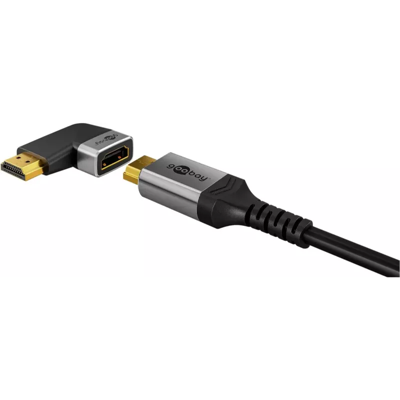 Adaptador de cable de vídeo Goobay 72012 HDMI Type-A conector macho negro plata
