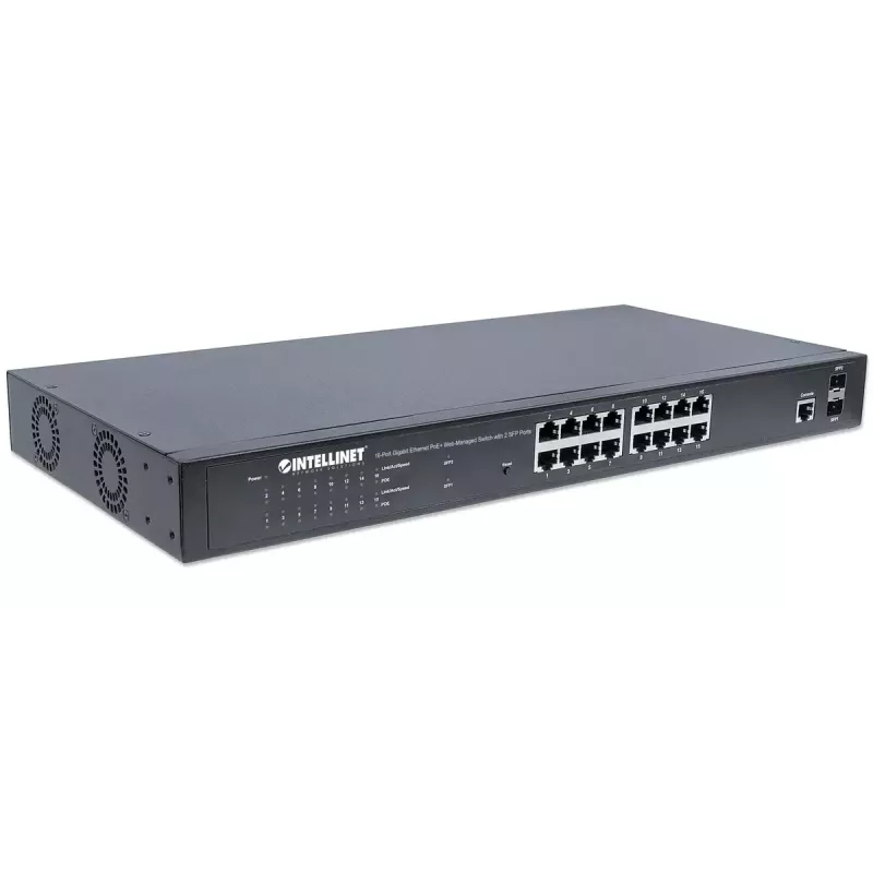 Switch gestionado Intellinet 16-Port Gigabit Ethernet PoE+