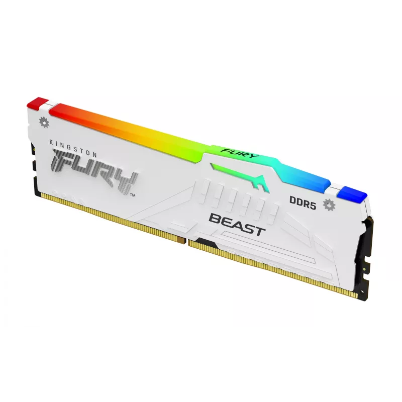 Kingston Technology FURY Beast 32GB 5600MT/s DDR5 CL40 DIMM (Kit de 2) blanco RGB XMP