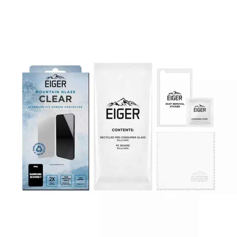 Protector de pantalla EIGER EGSP00958 Samsung Galaxy Xcover7 vidrio templado irrompible resistente a arañazos resistente a golpes