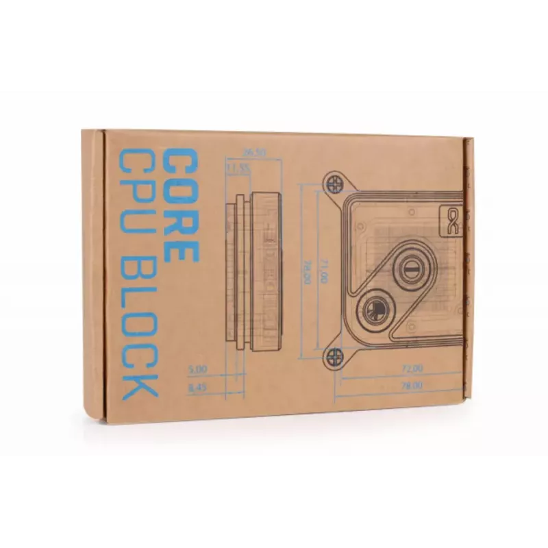 Bloque de agua Alphacool Core 1 Aurora Latón Cobre Níquel Transparente Blanco 72mm