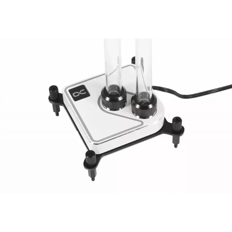 Bloque de agua Alphacool Core 1 Aurora Latón Cobre Níquel Transparente Blanco 72mm