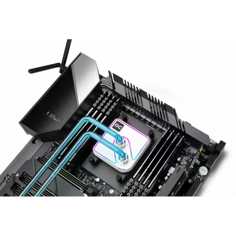 Bloque de agua Alphacool Core 1 Aurora Latón Cobre Níquel Transparente Blanco 72mm