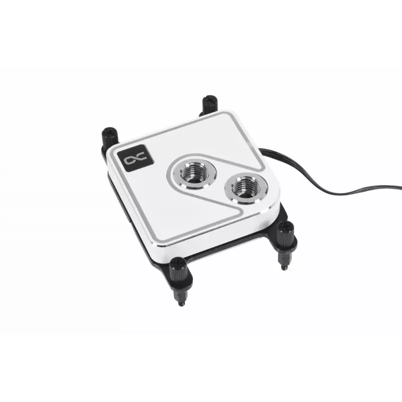Bloque de agua Alphacool Core 1 Aurora Latón Cobre Níquel Transparente Blanco 72mm