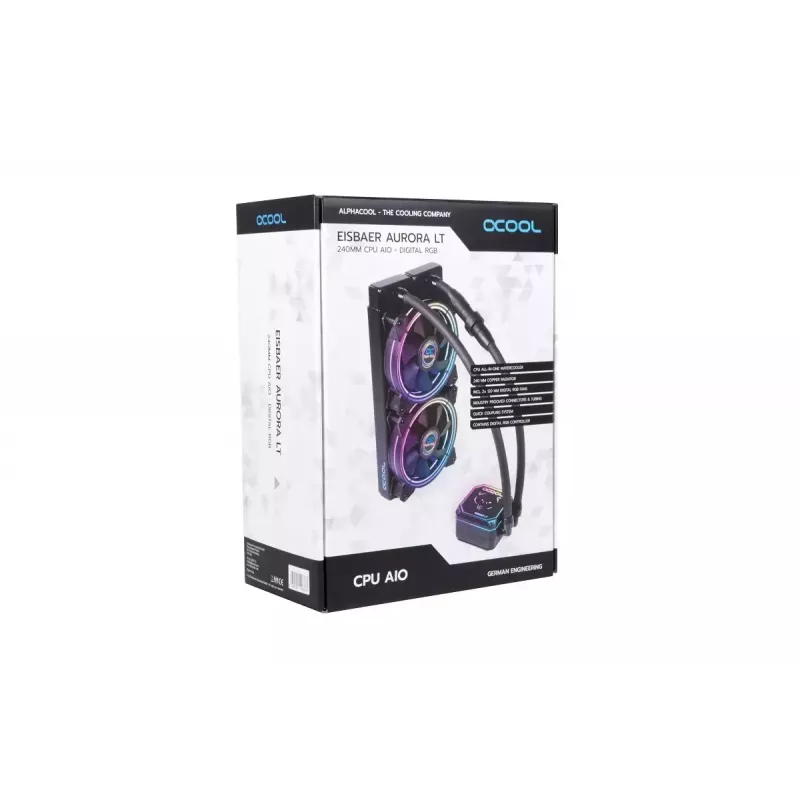 Refrigeración líquida todo en uno Alphacool Eisbaer Aurora LT240 12 cm Negra