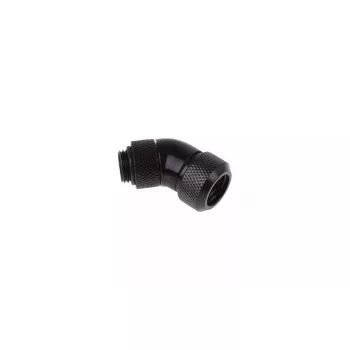 Alphacool Eiszapfen 17407 Conector para Hard Tube giratorio de 45 grados, G1/4 macho a 13 mm DE, negro intenso