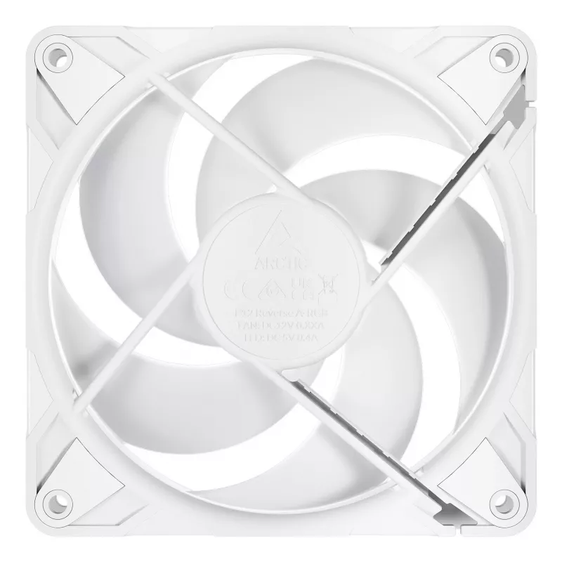 ARCTIC Freezer P12 Pro Reverse A-RGB (Blanco) - pack de 3 - ventilador A-RGB PWM de 120 mm con distribuidor de cables