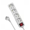 Microconnect MC-GRU0045WS Alargador 5 m 4 tomas de CA Interior Blanco