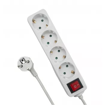Microconnect MC-GRU0045WS Alargador 5 m 4 tomas de CA Interior Blanco