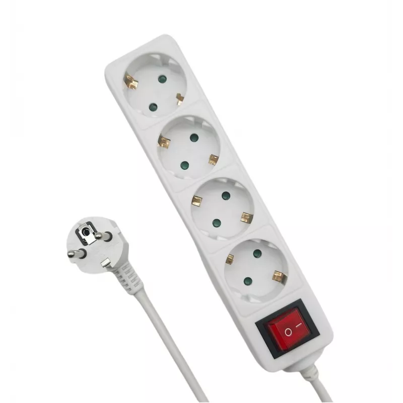 Microconnect MC-GRU0045WS Alargador 5 m 4 tomas de CA Interior Blanco