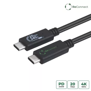 Microconnect ECO-USB3.2CC0.5 Cable USB USB 3.2 Gen 2x2 0,5 m USB C Negro