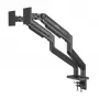 Soporte de escritorio Manhattan para TV y monitor, totalmente articulado, brazo de resorte, 2 pantallas, 13–45 inch, Negro