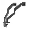Soporte de escritorio Manhattan para TV y monitor, totalmente articulado, brazo de resorte, 2 pantallas, 13–45 inch, Negro