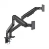 Soporte de escritorio Manhattan para TV y monitor, totalmente articulado, brazo de resorte, 2 pantallas, 13–45 inch, Negro