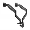Soporte de escritorio Manhattan para TV y monitor, totalmente articulado, brazo de resorte, 2 pantallas, 13–45 inch, Negro
