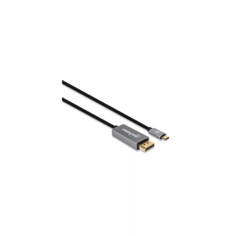 Cable Manhattan USB-C a DisplayPort 1.4, 8K@60Hz, 3 m, macho a macho, no bidireccional, Negro, tres años de garantía