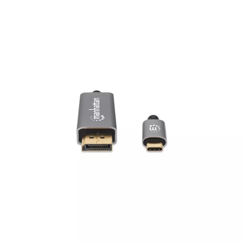 Cable Manhattan USB-C a DisplayPort 1.4, 8K@60Hz, 3 m, macho a macho, no bidireccional, Negro, tres años de garantía