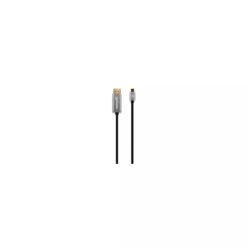 Cable Manhattan USB-C a DisplayPort 1.4, 8K@60Hz, 3 m, macho a macho, no bidireccional, Negro, tres años de garantía