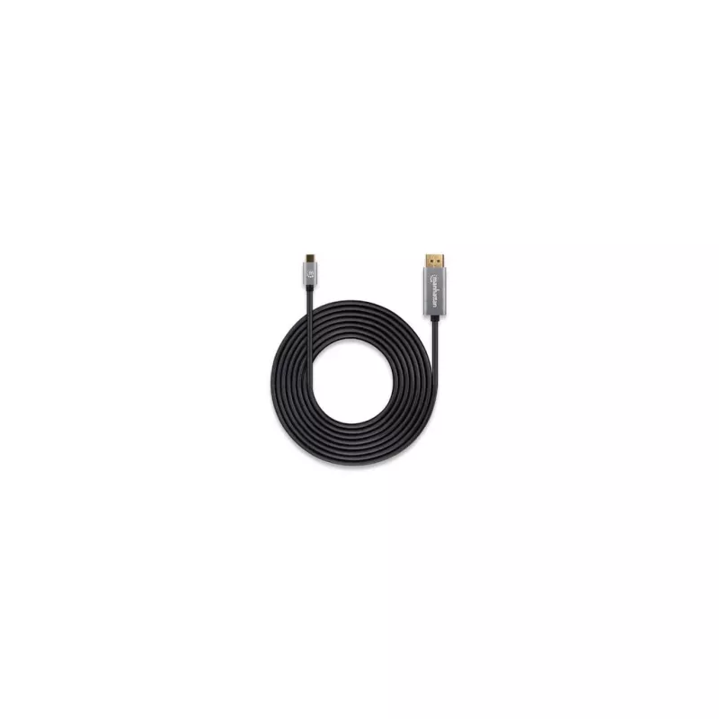 Cable Manhattan USB-C a DisplayPort 1.4, 8K@60Hz, 3 m, macho a macho, no bidireccional, Negro, tres años de garantía