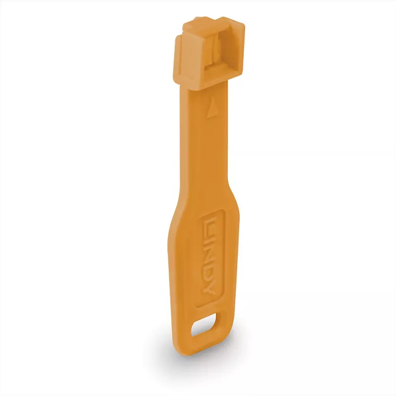 Bloqueador de puertos Lindy RJ45 Port Locks Naranja 10 uds. + 1 llave