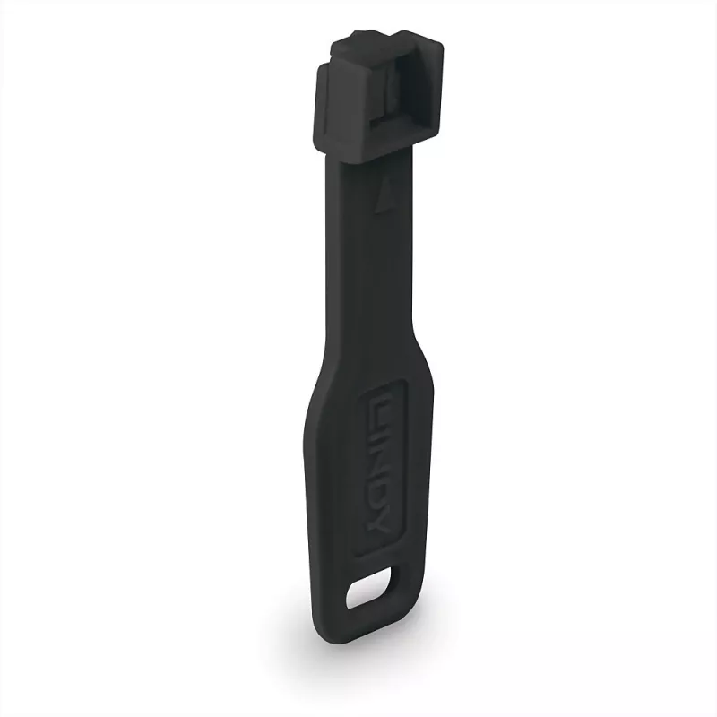 Set de bloqueadores de puertos Lindy RJ45 Port Locks Negro — 10 uds. + 1 llave, compatible con conectores RJ-45