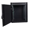Rack autoportante Lanview RDL12U66BL — 12U, 600 kg, cerradura con llave, patas ajustables, gestión de cables, IP40, negro