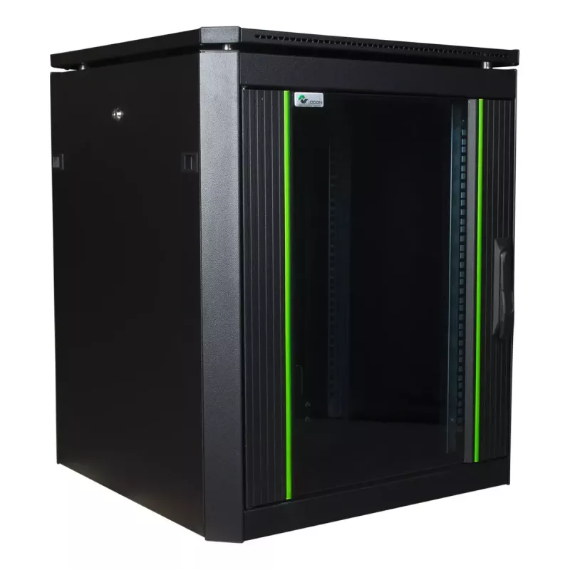 Rack autoportante Lanview RDL12U66BL — 12U, 600 kg, cerradura con llave, patas ajustables, gestión de cables, IP40, negro