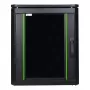 Rack autoportante Lanview RDL12U66BL — 12U, 600 kg, cerradura con llave, patas ajustables, gestión de cables, IP40, negro