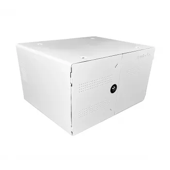 Armario de gestión de dispositivos portátiles LEBA NoteBox 16 con cerradura de llave, conexiones USB-C, 12 W por dispositivo, USB 2.0, montaje en pared o sobremesa, blanco