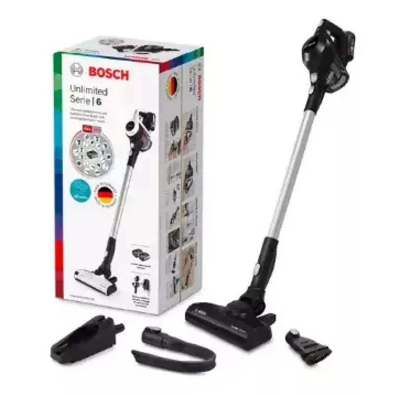 Aspirador de escoba Bosch Serie 6 BBS611BSC aspirador eléctrico 2 en 1 batería en seco sin bolsa negro 2,5 Ah