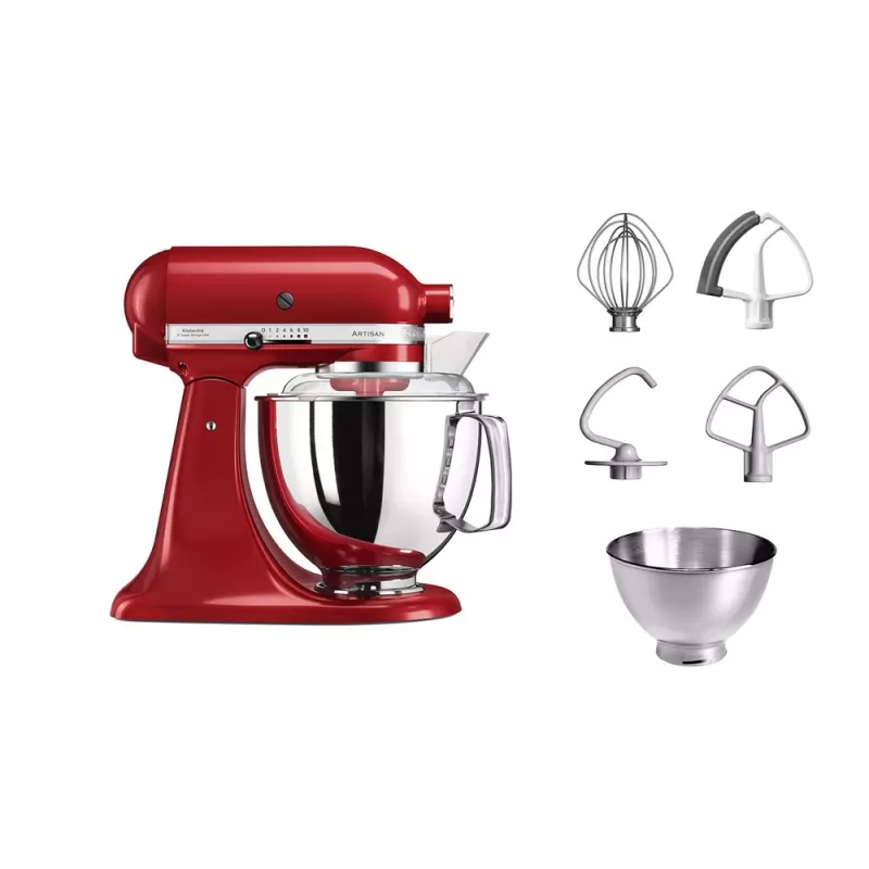 Robot de cocina KitchenAid Artisan 5KSM175PS — 300 W, 4,8 l bol de acero inoxidable, rojo