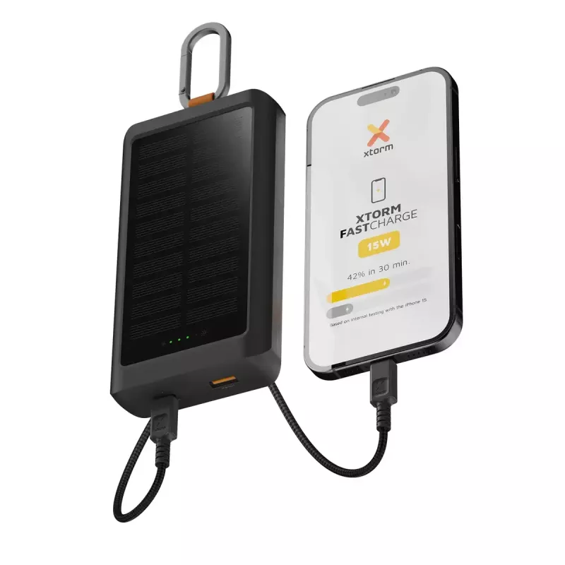 Xtorm Go2 Series XG2S101 batería externa solar, 10000 mAh, 15 W, negro